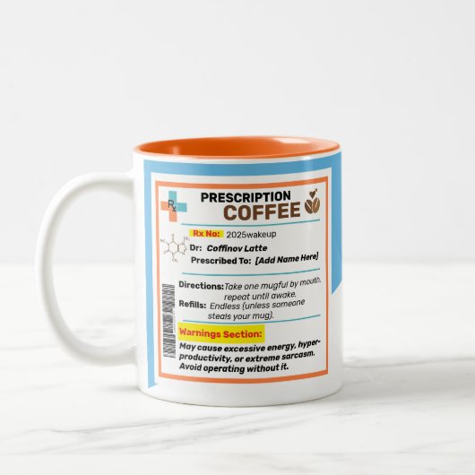 Personalisierte Funny Prescription Kaffee Tasse (Links)