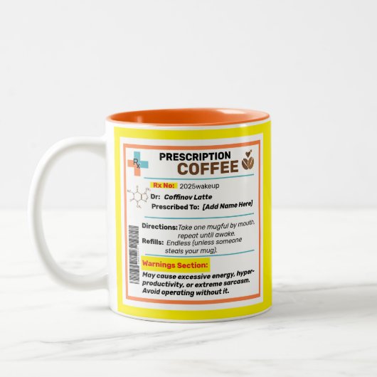 Personalisierte Funny Prescription Kaffee Tasse (Links)