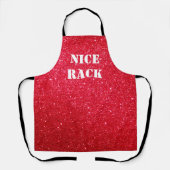 Personalisierte Funny Red Glitzer "Nice Rack" Schü Schürze (Vorderseite)