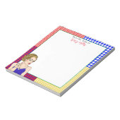 Personalisierte Funny Retro Lady Drehe den Vogel Notizblock (Rotiert)