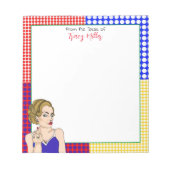 Personalisierte Funny Retro Lady Drehe den Vogel Notizblock (Vorderseite)