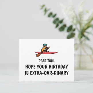 Personalisierte Funny Rowing Happy Geburtstagskart Postkarte