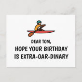 Personalisierte Funny Rowing Happy Geburtstagskart Postkarte (Vorderseite)