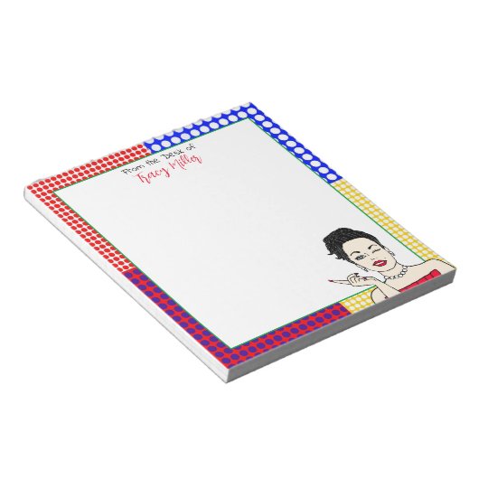 Personalisierte Funny Sarcastic Retro Lady Notizblock (angewinkelt)