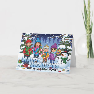 Personalisierte Funny Snow Scene Holiday Gruß Karte