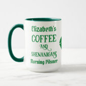 Personalisierte Funny St Patrick's Day Grüne Lippe Tasse (Links)