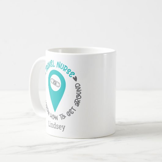 Personalisierte Funny Travel Nurse Kaffee Tasse (Vorderseite Links)
