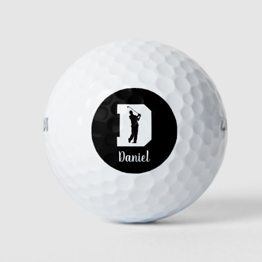 Personalisierte für den Monogramm-Buchstaben D Golfball (Vorderseite)