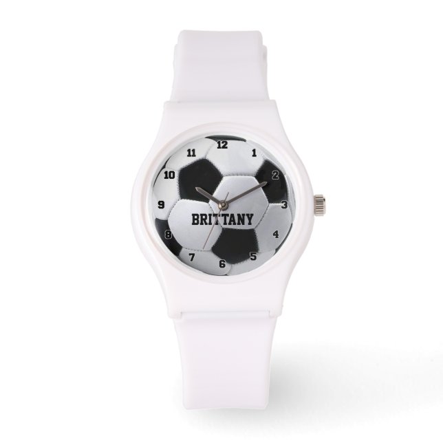 Personalisierte Fußball-Ball-Uhr Armbanduhr (Vorderseite)