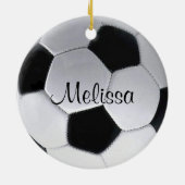 Personalisierte Fußball-Ball-Verzierung Keramik Ornament (Hinten)