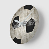 Personalisierte Fußball-Ballgrunge-Art-Uhr Runde Wanduhr (Winkel)
