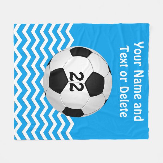 Personalisierte Fußball-Decke, Ihr Text und Farben Fleecedecke (Vorderseite (Horizontal))