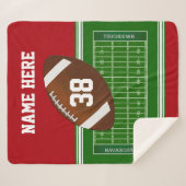 Personalisierte Fußball-Rot, Farbe, Text Sherpadecke (Vorderseite (Horizontal))