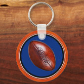 Personalisierte Fußball-Schlüsselanhänger in Blau Schlüsselanhänger (Rückseite)