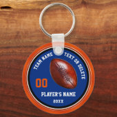 Personalisierte Fußball-Schlüsselanhänger in Blau Schlüsselanhänger (Vorderseite)