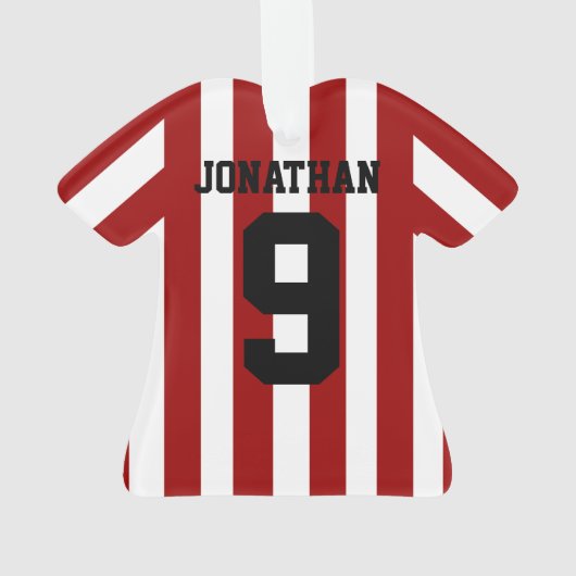 Personalisierte Fußball-Shirt Streifen Ornament (Rückseite)