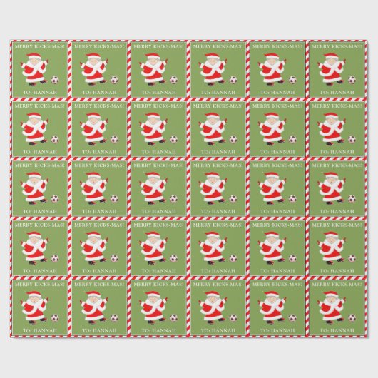 Personalisierte Fußball-Weihnachten Geschenkpapier (Flach)