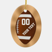 Personalisierte Fußball-Weihnachtsverzierung IHR Keramikornament (Vorne)