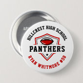 Personalisierte Fußballmannschaft aus Rot und Schw Button (Vorne & Hinten)