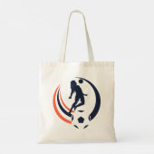 Personalisierte Fußballspielerin, Fußballmannschaf Tragetasche (Rückseite)