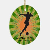 Personalisierte Fußballverzierung Keramik Ornament (Rechts)