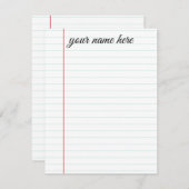 Personalisierte Fußbodennotizen Mitteilungskarte (Vorne/Hinten)