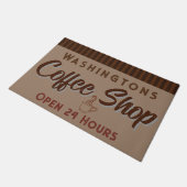 Personalisierte Fußmatte für Coffeeshops (Schrägansicht)