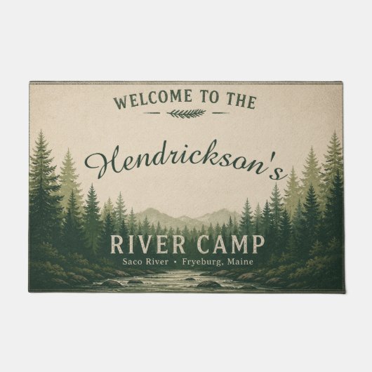 Personalisierte Fußmatte für das Saco River Camp (Vorderseite)