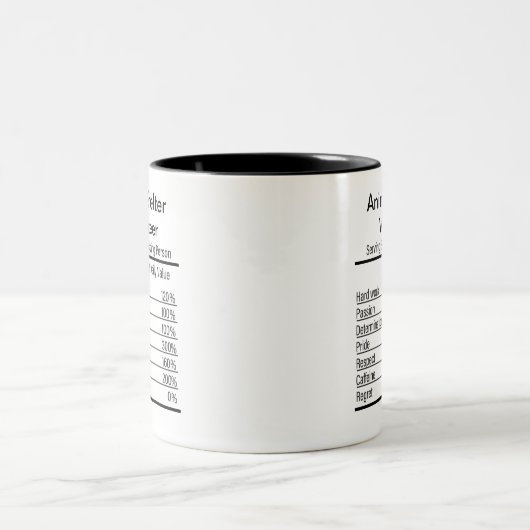 Personalisierte Futtermittel für Tiere Zweifarbige Tasse (Mittel)