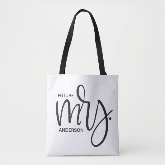 Personalisierte "Future Mrs." Wedding - Script Tasche (Vorderseite)