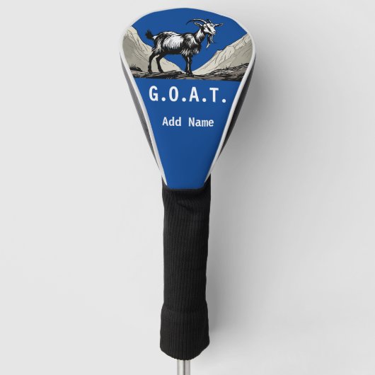 Personalisierte G.O.A.T Golf Driver Cover Headcover (Vorderseite)