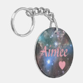 Personalisierte Galaxie Schlüsselanhänger (Vorderseite links)