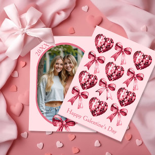 Personalisierte Galentine’s Day-Fotokarte - Rosa Feiertagskarte
