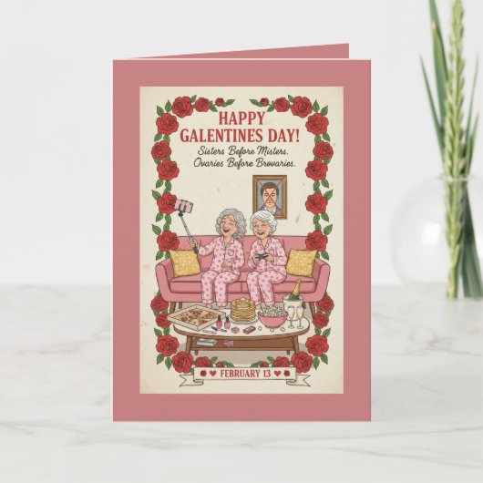 Personalisierte Galentine's Day Karte (Vorderseite)