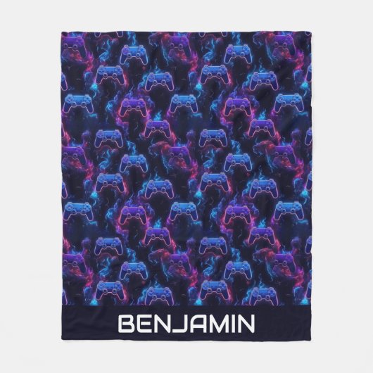 Personalisierte Gaming-Controller-Boys Fleecedecke (Vorderseite)