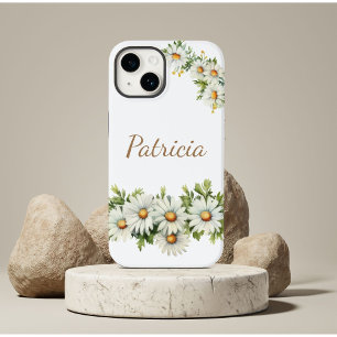 Personalisierte Gänseblümchen-Blumen-Name-Handyhül Case-Mate iPhone 14 Hülle