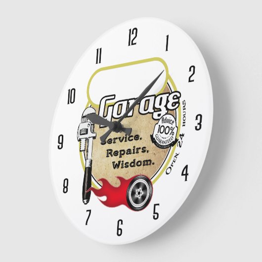 Personalisierte Garage Große Wanduhr (Winkel)