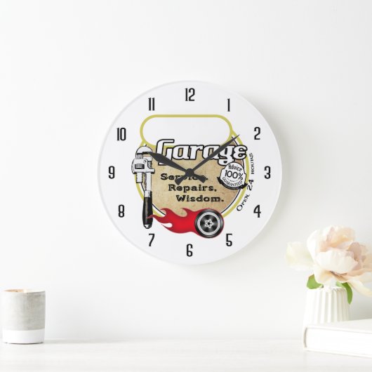 Personalisierte Garage Große Wanduhr (Zuhause)