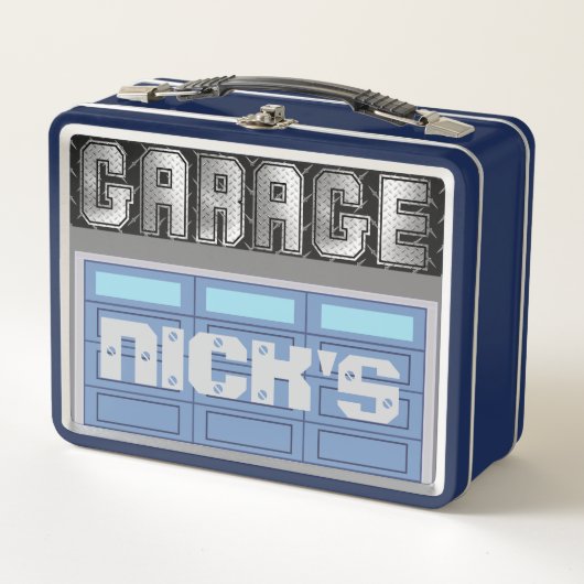 Personalisierte Garage Life Metal Lunch Box (Vorderseite)