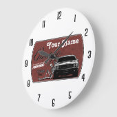 personalisierte Garage mit Challenger Große Wanduhr (Winkel)