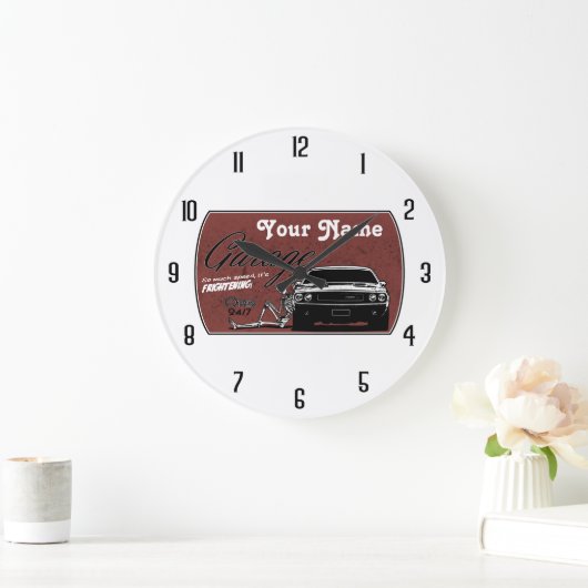 personalisierte Garage mit Challenger Große Wanduhr (Zuhause)