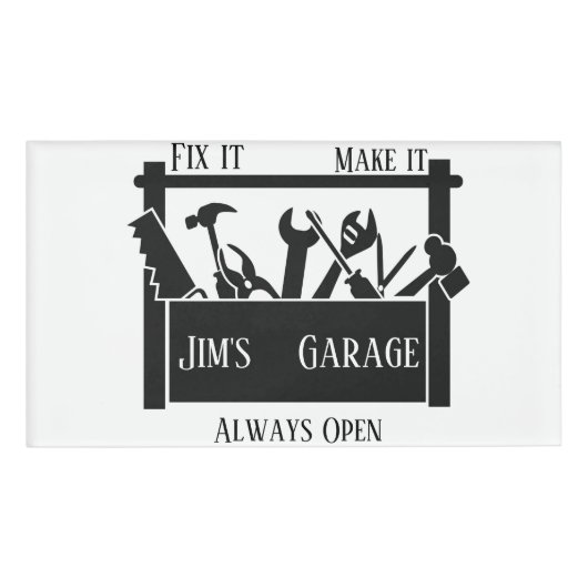 Personalisierte Garage Namenschild (Vorderseite)