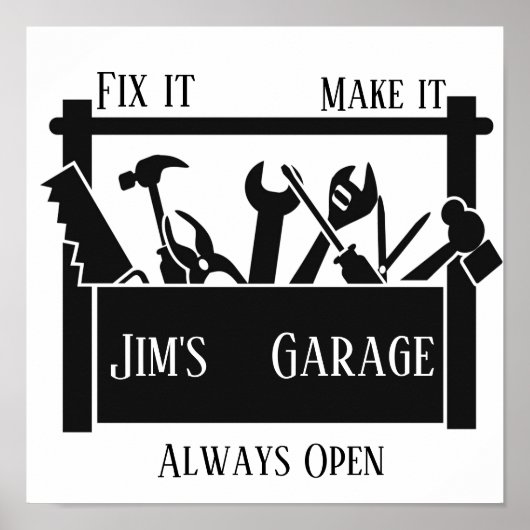 Personalisierte Garage Poster (Vorne)
