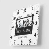 Personalisierte Garage Quadratische Wanduhr (Winkel)