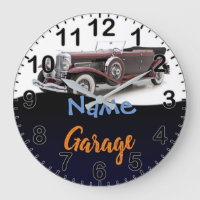 Personalisierte Garagenuhr für klassisches Auto