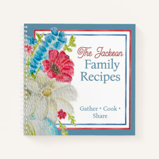 Personalisierte Garten-Americana-Familienrezepte Notizblock