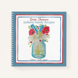 Personalisierte Garten-Americana-Familienrezepte Notizblock