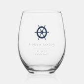 Personalisierte Gastgeschenk Hochzeit des Schiffes Weinglas Ohne Stiel (Vorderseite)