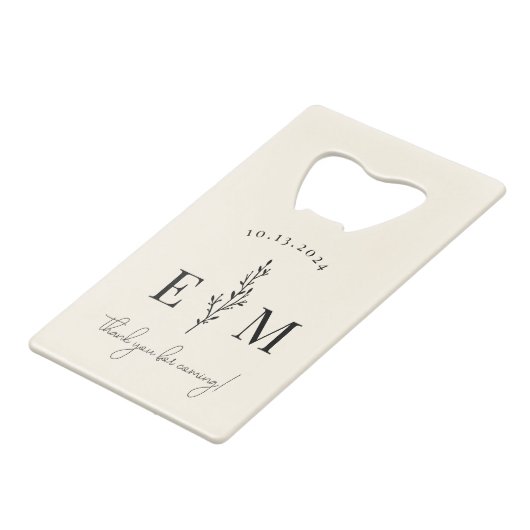 Personalisierte Gastgeschenk Hochzeit Elegant Geldbeutel Flaschenöffner (Vorderseite Schrägansicht)