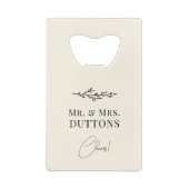 Personalisierte Gastgeschenk Hochzeit Elegant Geldbeutel Flaschenöffner (Rückseite)